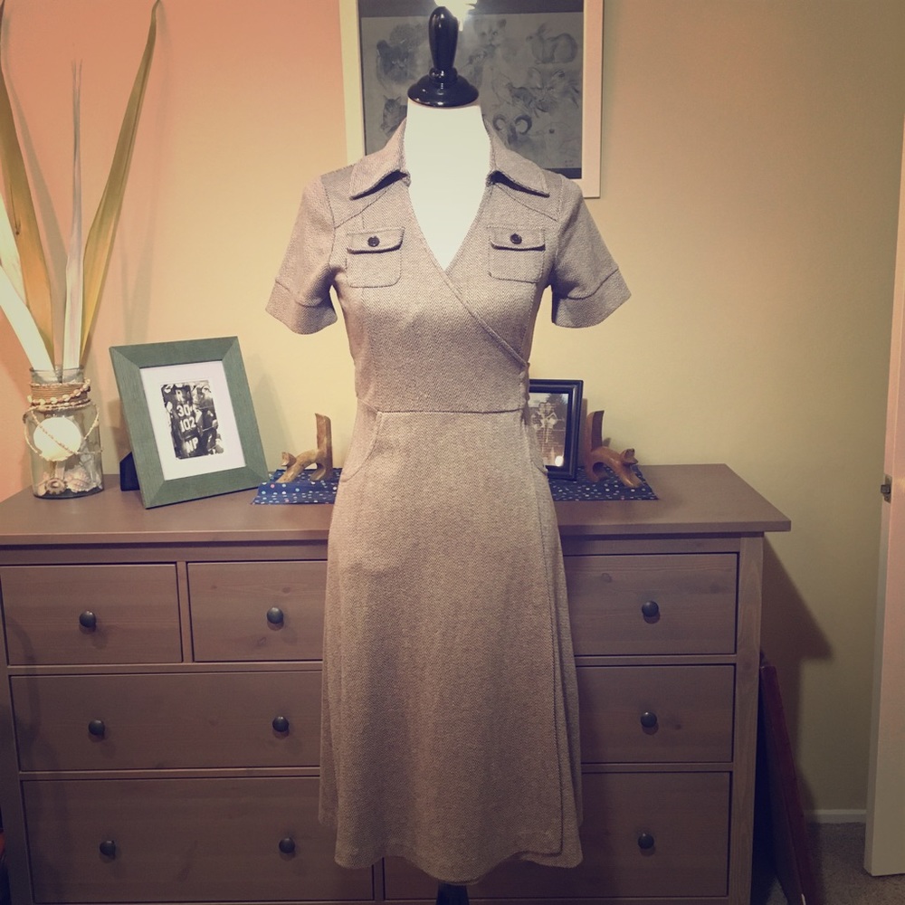 Banana Republic // Herringbone wrap dress